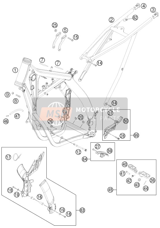 KTM 250 XC USA 2009 Cadre pour un 2009 KTM 250 XC USA