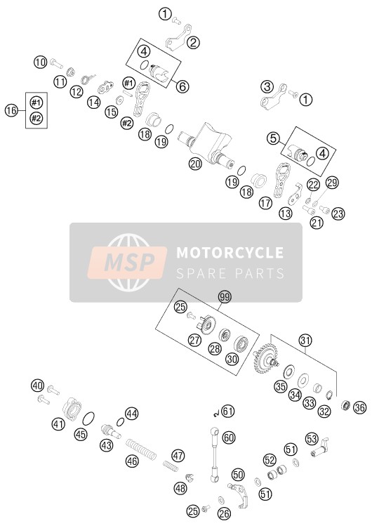 KTM 250 XC EU, US 2014 Exhaust Control for a 2014 KTM 250 XC EU, US
