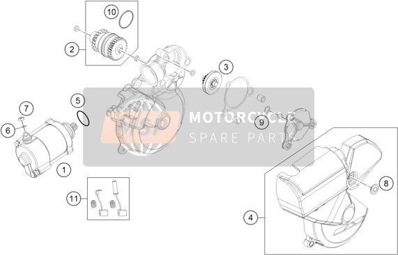 KTM 250 XC EU, US 2015 Electric Starter for a 2015 KTM 250 XC EU, US