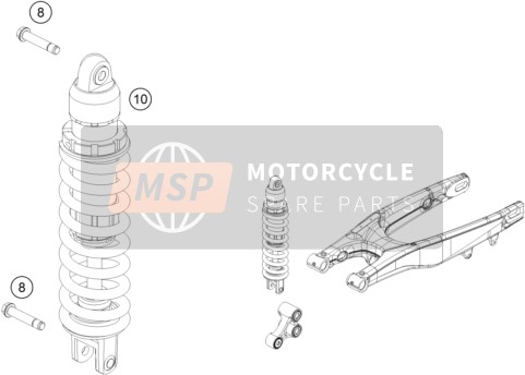 KTM 250 XC EU, US 2015 Shock Absorber for a 2015 KTM 250 XC EU, US