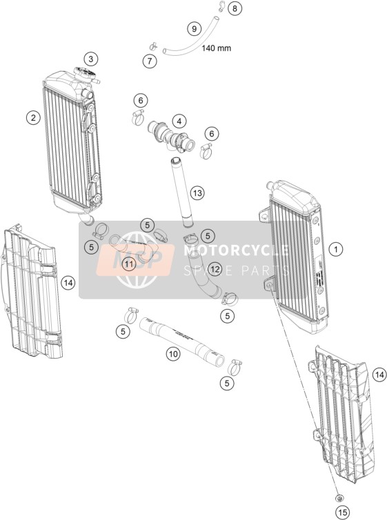 KTM 250 XC USA 2018 Cooling System for a 2018 KTM 250 XC USA