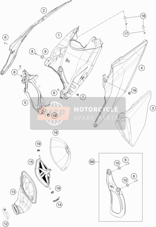 KTM 250 XC USA 2019 Luftfilter für ein 2019 KTM 250 XC USA