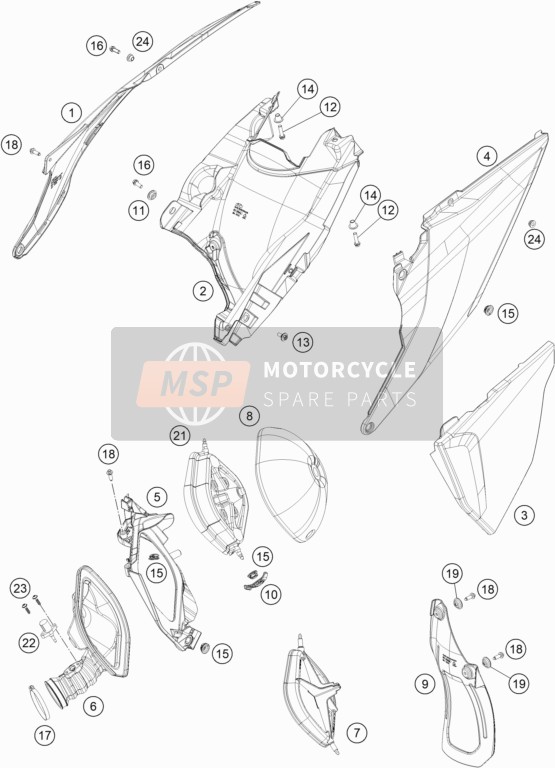 KTM 250 XC TPI USA 2020 Luftfilter für ein 2020 KTM 250 XC TPI USA