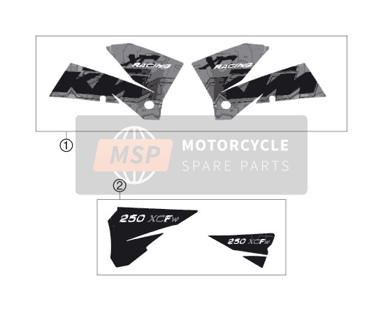 KTM 250 XCF-W USA 2006 Autocollant pour un 2006 KTM 250 XCF-W USA