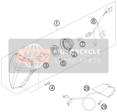 KTM 250 XCF-W USA 2009 Sistema de iluminación para un 2009 KTM 250 XCF-W USA