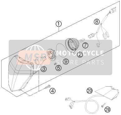 KTM 250 XCF-W USA 2012 Verlichtingssysteem voor een 2012 KTM 250 XCF-W USA