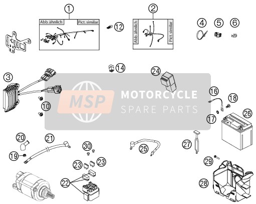 KTM 250 XCF-W USA 2012 Wiring Harness for a 2012 KTM 250 XCF-W USA