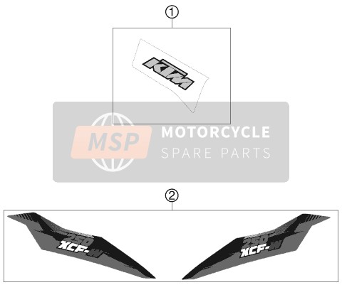 77408098500, Decal Rear Part 250 XCF-W 13, KTM, 0