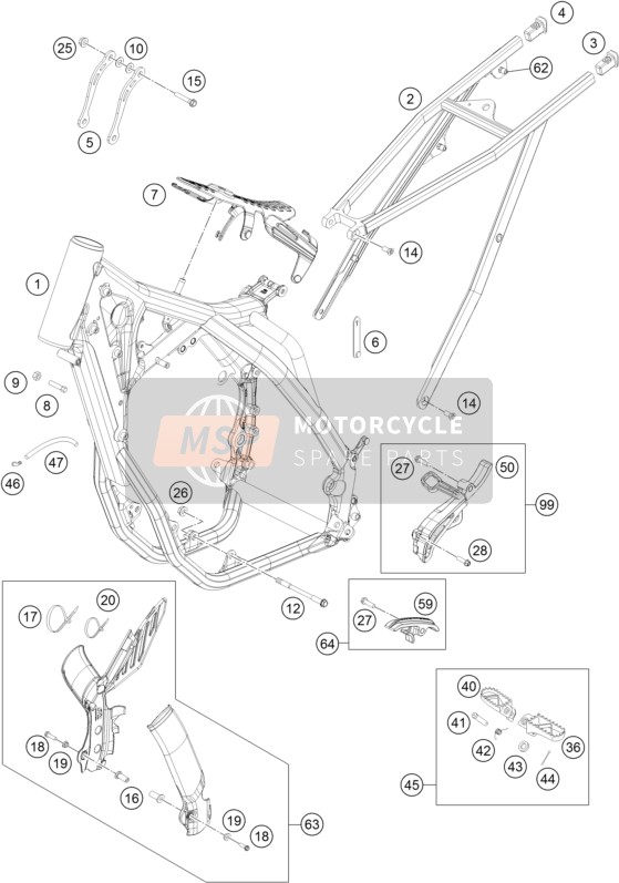 KTM 250 XCF-W USA 2014 Frame voor een 2014 KTM 250 XCF-W USA