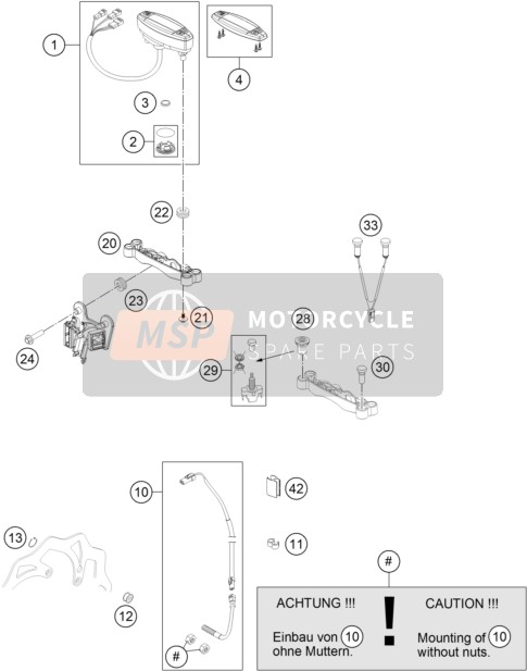 KTM 250 XCF-W USA 2014 INSTRUMENTE/SPERRSYSTEM für ein 2014 KTM 250 XCF-W USA