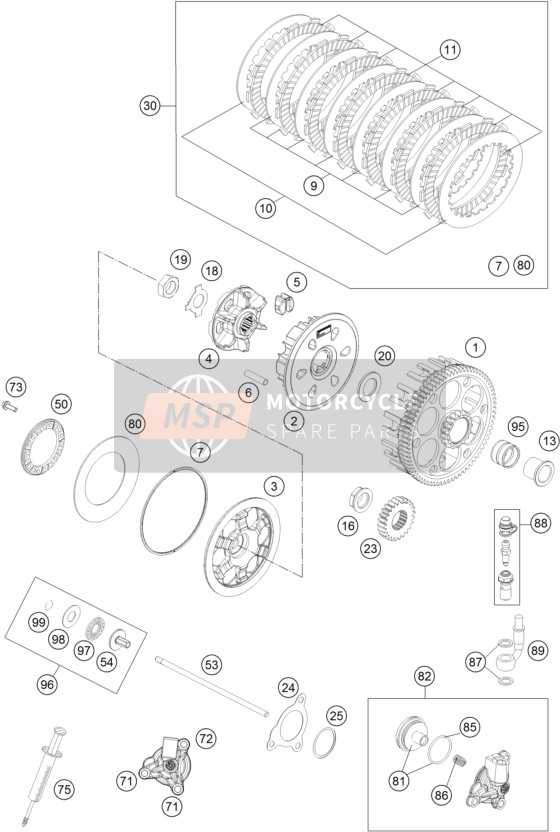 KTM 250 XCF-W USA 2015 Embrague para un 2015 KTM 250 XCF-W USA