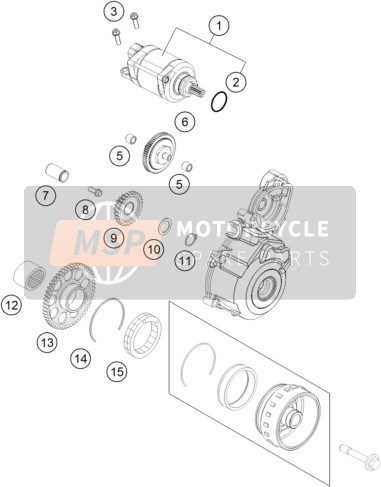 KTM 250 XCF-W USA 2015 Arrancador eléctrico para un 2015 KTM 250 XCF-W USA