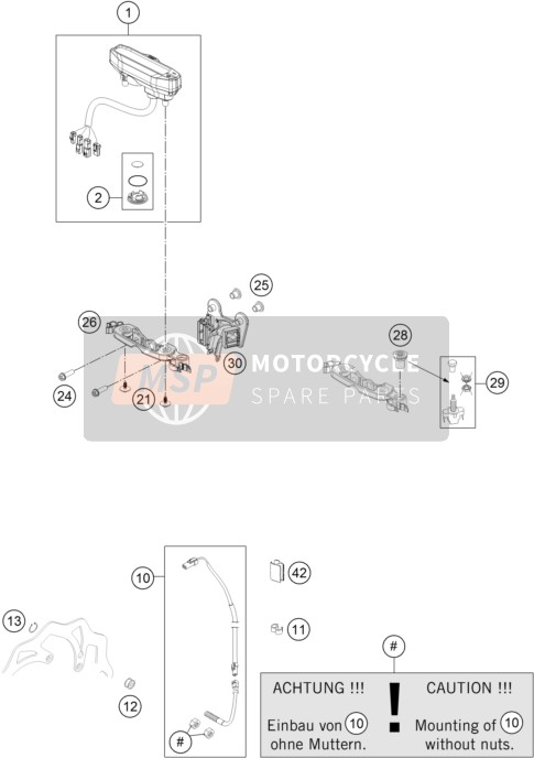 KTM 250 XCF-W USA 2015 Instrumentos / Sistema de bloqueo para un 2015 KTM 250 XCF-W USA