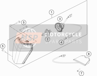 KTM 250 XCF-W USA 2016 BELEUCHTUNGSSYSTEM für ein 2016 KTM 250 XCF-W USA