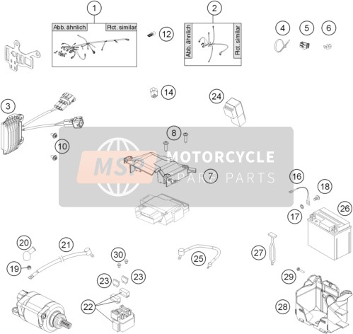 KTM 250 XCF-W USA 2016 Arnés de cableado para un 2016 KTM 250 XCF-W USA