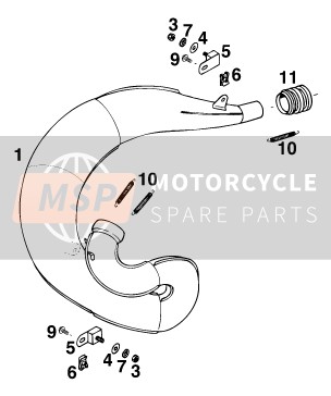 KTM 300 E-XC WP Brazil 1995 Système d'échappement pour un 1995 KTM 300 E-XC WP Brazil