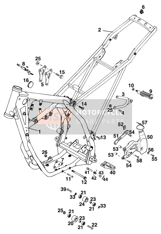 KTM 300 E-XC MARZ/OHL Europe 1995 Frame for a 1995 KTM 300 E-XC MARZ/OHL Europe