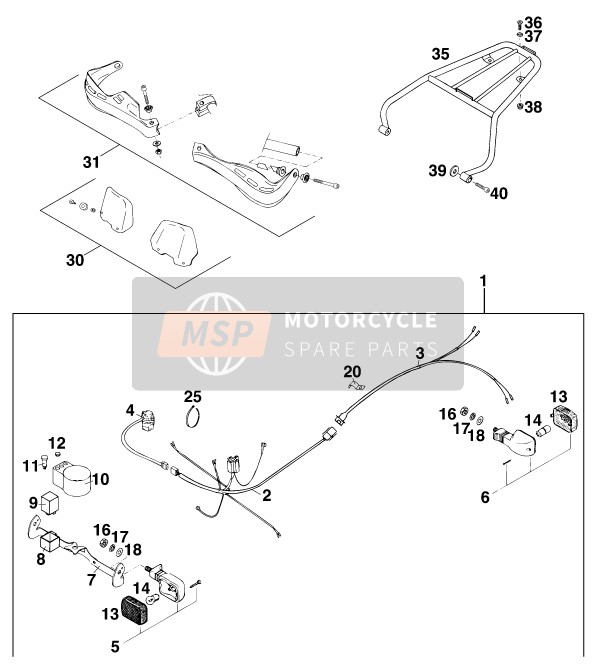 KTM 300 EGS M/O 12KW Europe 1996 Accessories for a 1996 KTM 300 EGS M/O 12KW Europe