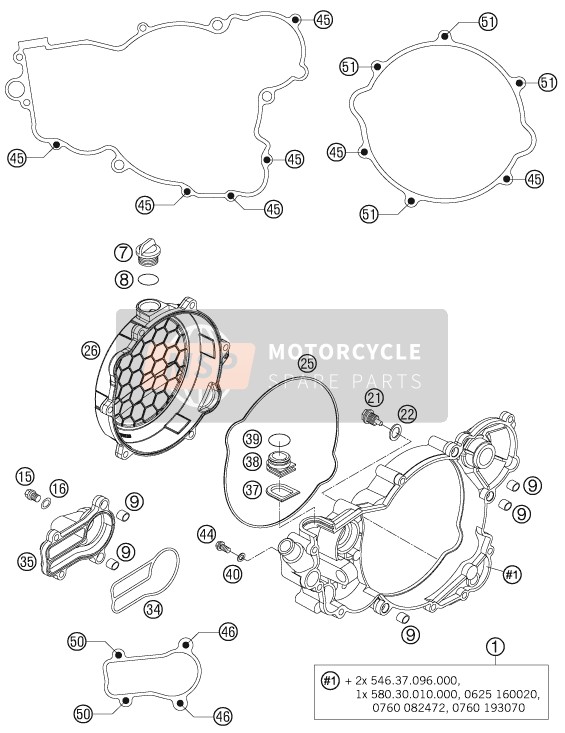 KTM 300 EXC-E Europe 2007 Clutch Cover for a 2007 KTM 300 EXC-E Europe