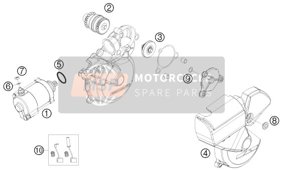 KTM 300 EXC-E Australia 2007 Démarreur électrique pour un 2007 KTM 300 EXC-E Australia