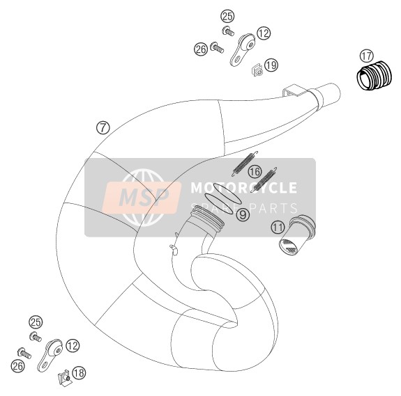 KTM 300 EXC-E Europe 2007 Système d'échappement pour un 2007 KTM 300 EXC-E Europe