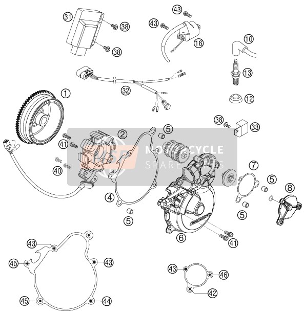 KTM 300 EXC-E Australia 2007 Sistema de encendido para un 2007 KTM 300 EXC-E Australia