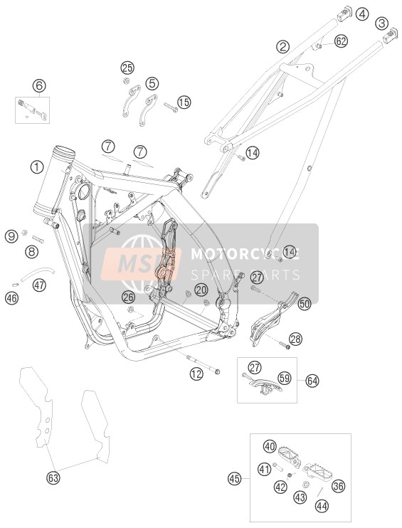 KTM 300 EXC-E Europe 2008 Frame voor een 2008 KTM 300 EXC-E Europe