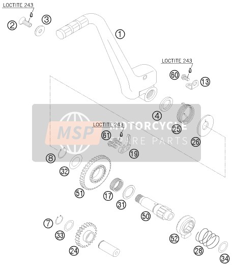 KTM 300 EXC-E SIX-DAYS Europe 2008 Kick Starter para un 2008 KTM 300 EXC-E SIX-DAYS Europe