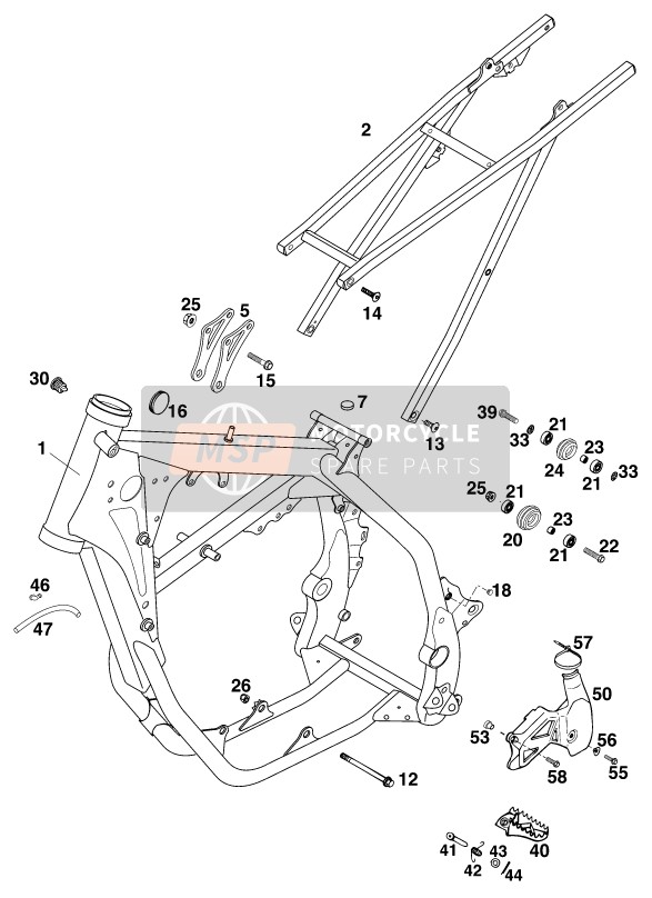 KTM 300 EXC Europe 1999 Frame for a 1999 KTM 300 EXC Europe