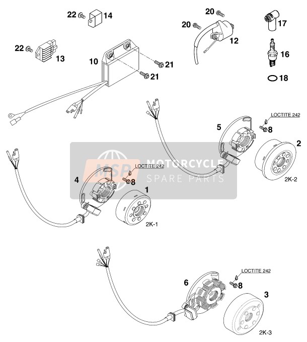 KTM 300 EXC Australia 2000 ZÜNDANLAGE für ein 2000 KTM 300 EXC Australia