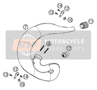 KTM 300 EXC Europe 2003 Exhaust System for a 2003 KTM 300 EXC Europe