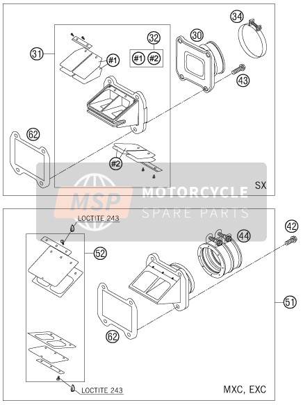 KTM 300 EXC USA 2005 MEMBRANVENTILGEHÄUSE für ein 2005 KTM 300 EXC USA