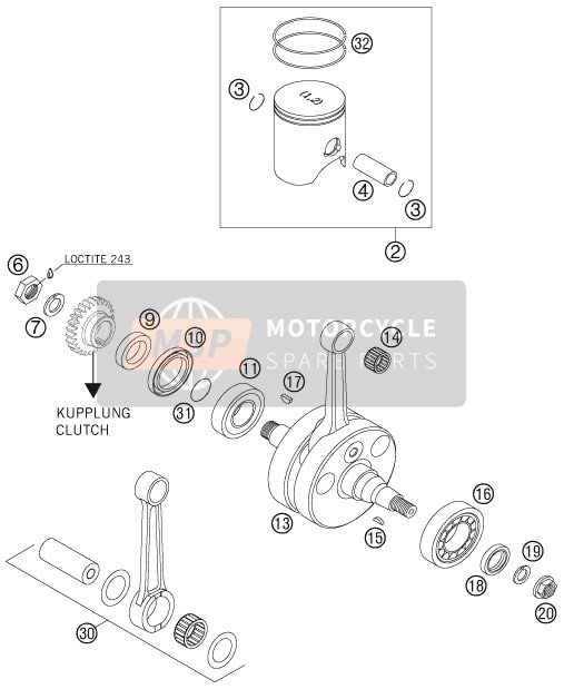 KTM 300 EXC Europe 2006 Vilebrequin, Piston pour un 2006 KTM 300 EXC Europe