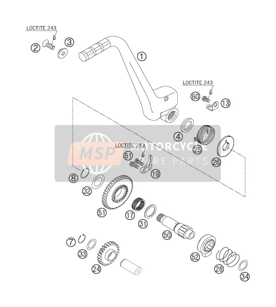 KTM 300 EXC Europe 2007 Kick Starter for a 2007 KTM 300 EXC Europe