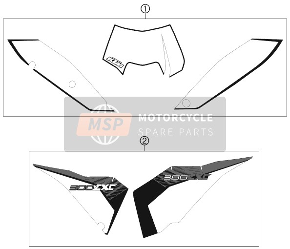 KTM 300 EXC Europe 2011 Decal for a 2011 KTM 300 EXC Europe