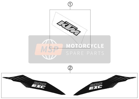 54808098100, Decal Rearpart 300 Exc 12, KTM, 0