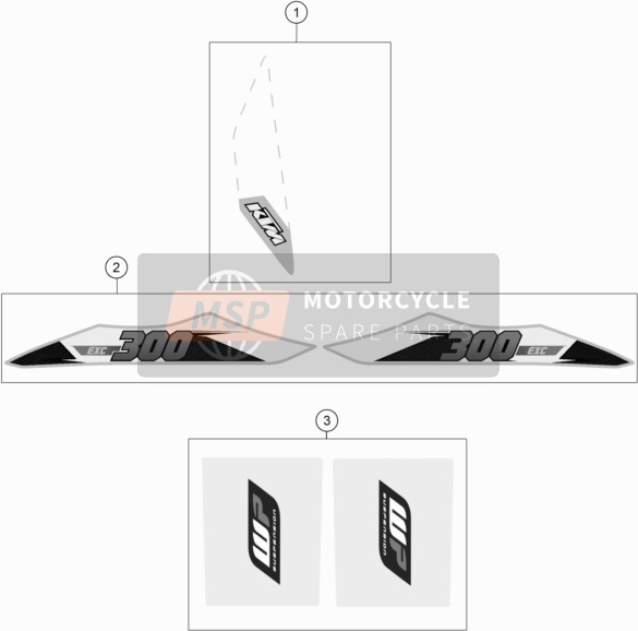 KTM 300 EXC Europe 2015 Calcomanía para un 2015 KTM 300 EXC Europe