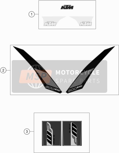 KTM 300 EXC Europe 2017 Sticker voor een 2017 KTM 300 EXC Europe