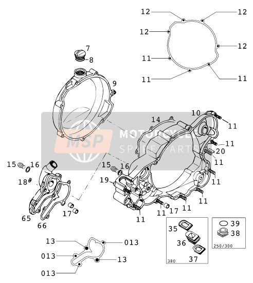 KTM 300 EXC SIX-DAYS Europe 2001 Clutch Cover for a 2001 KTM 300 EXC SIX-DAYS Europe