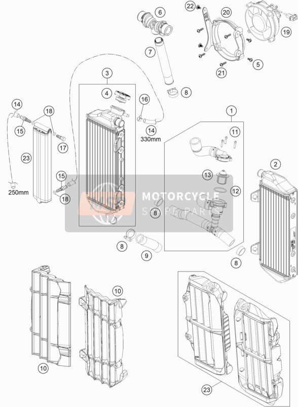 KTM 300 EXC Six Days TPI Europe 2020 Cooling System for a 2020 KTM 300 EXC Six Days TPI Europe