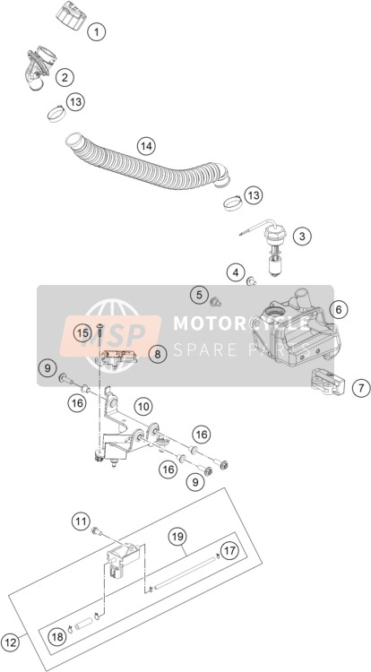 KTM 300 EXC TPI Europe 2019 Sistema di lubrificazione per un 2019 KTM 300 EXC TPI Europe