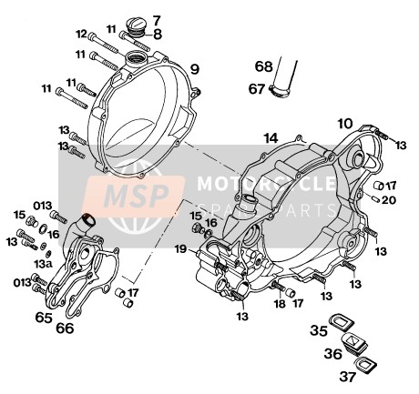 KTM 300 MXC USA 1994 Clutch Cover for a 1994 KTM 300 MXC USA