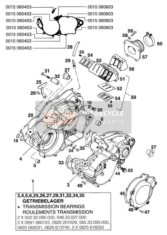 KTM 300 MXC USA 1994 Engine Case for a 1994 KTM 300 MXC USA