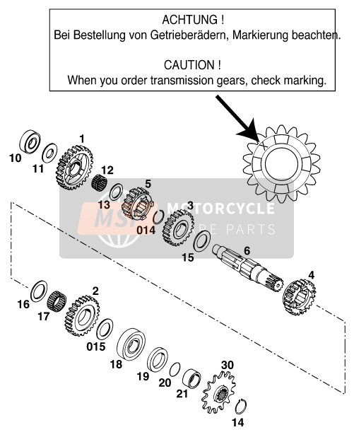 KTM 300 MXC USA 2001 Transmission II - Contre-arbre pour un 2001 KTM 300 MXC USA