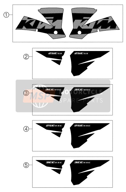 KTM 300 MXC USA 2004 Decal for a 2004 KTM 300 MXC USA