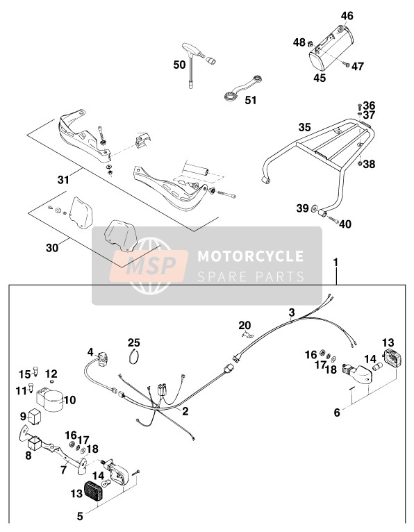 KTM 300 MXC M/O 13lt USA 1997 Accessories for a 1997 KTM 300 MXC M/O 13lt USA