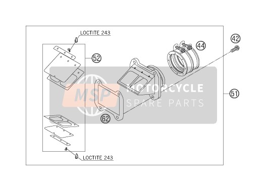 KTM 300 XC-W USA 2006 Caja de válvula de láminas para un 2006 KTM 300 XC-W USA