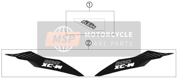KTM 300 XC-W USA 2012 Sticker voor een 2012 KTM 300 XC-W USA