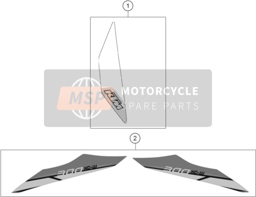 KTM 300 XC-W USA 2014 Decal for a 2014 KTM 300 XC-W USA