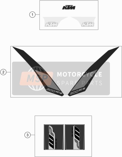 KTM 300 XC-W USA 2017 Sticker voor een 2017 KTM 300 XC-W USA